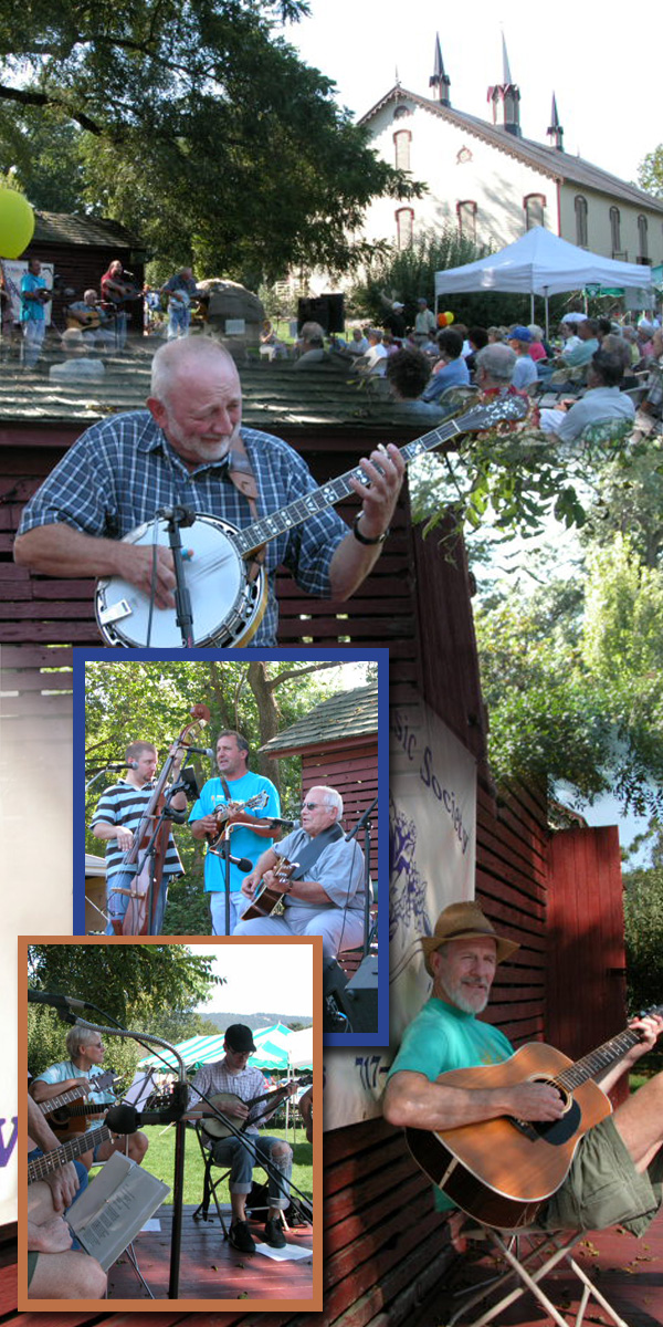 Collage of scenes from the Corncrib Stage at Fort Hunter, fall 2006