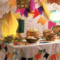 A table decorated for the Brazilian Feast of St John by Monica Teles