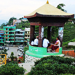 A tea garden pagoda in Ilam, Nepal, in the Himalayas