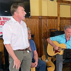 Seamus Carmichael sings at a local Irish session