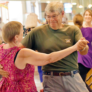 a couple contradancing