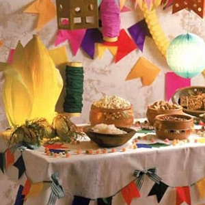 table decorated for the Brazilian Festival of St John